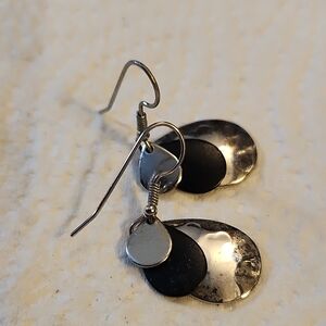 Elegant Silver and Black Dangle Earrings
